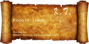 Kocsis Timon névjegykártya